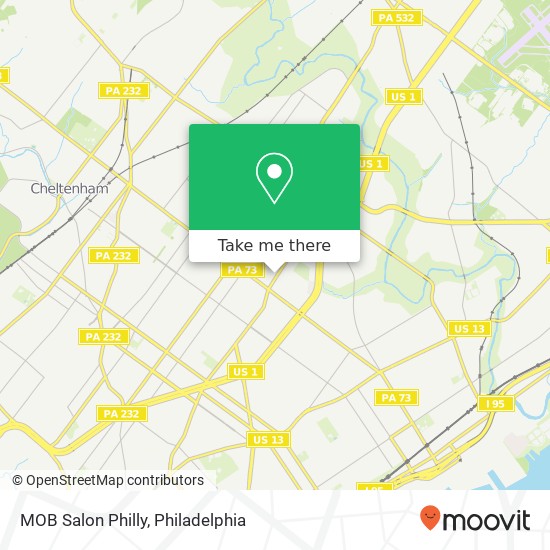 MOB Salon Philly map