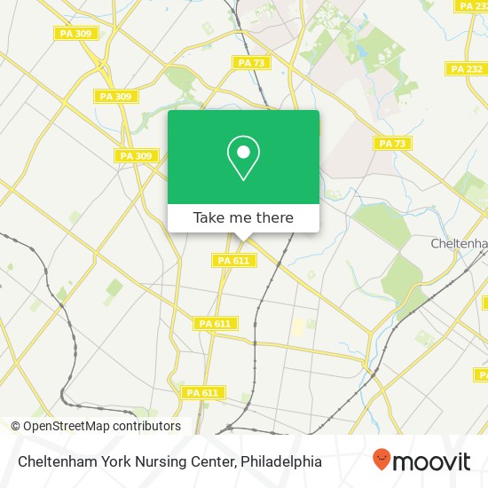 Cheltenham York  Nursing Center map