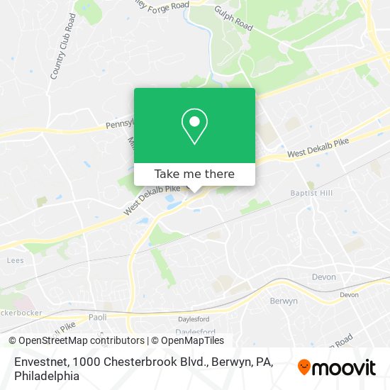 Mapa de Envestnet, 1000 Chesterbrook Blvd., Berwyn, PA