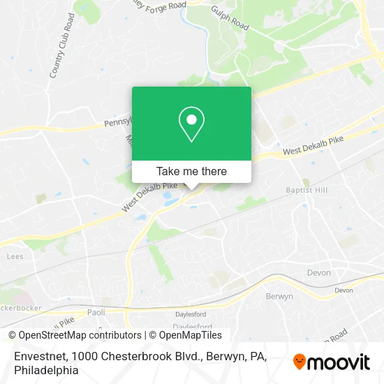 Mapa de Envestnet, 1000 Chesterbrook Blvd., Berwyn, PA
