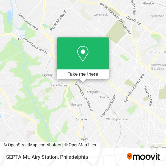 SEPTA Mt. Airy Station map