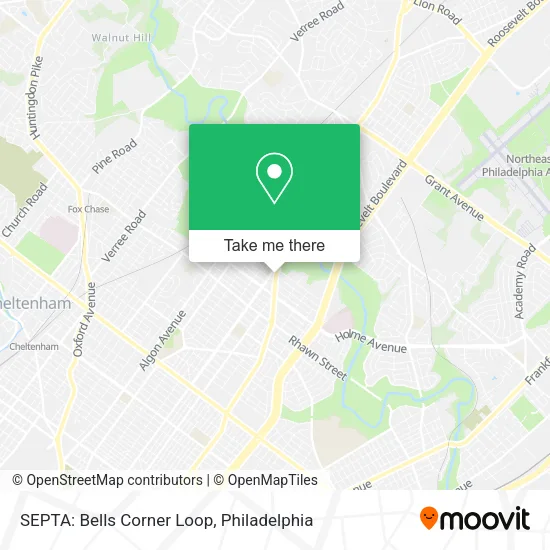 SEPTA: Bells Corner Loop map