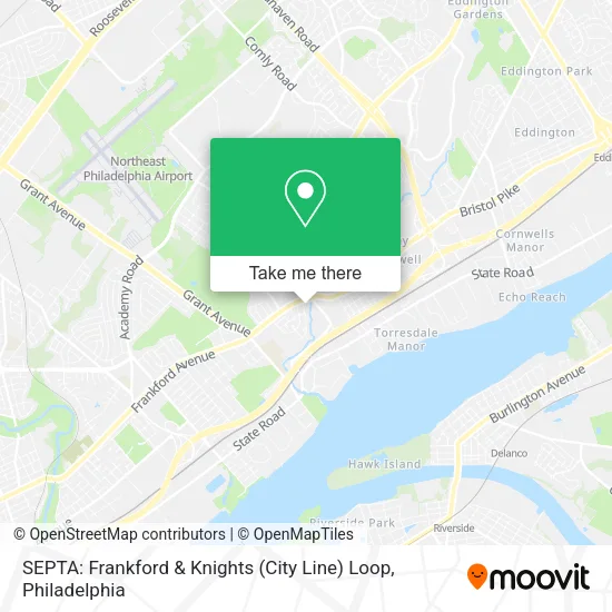 SEPTA: Frankford & Knights (City Line) Loop map