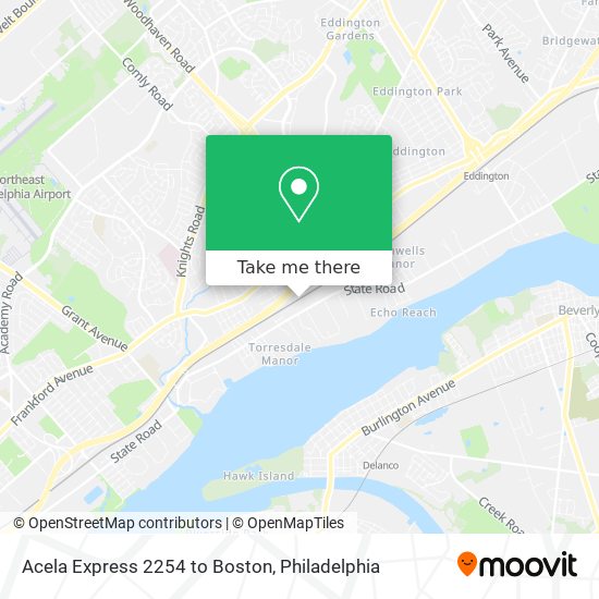 Mapa de Acela Express 2254 to Boston
