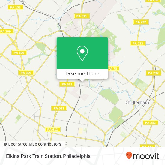 Mapa de Elkins Park Train Station