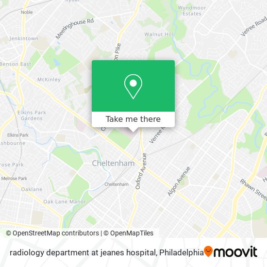 radiology department at jeanes hospital map