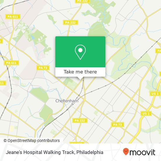 Jeane's Hospital Walking Track map