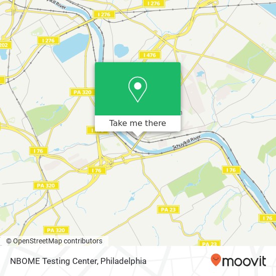 NBOME Testing Center map