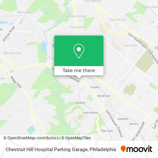 Chestnut Hill Hospital Parking Garage map
