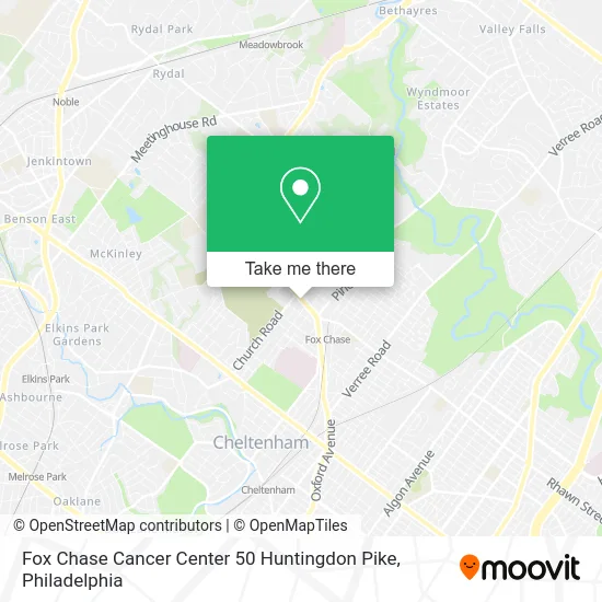 Fox Chase Cancer Center 50 Huntingdon Pike map