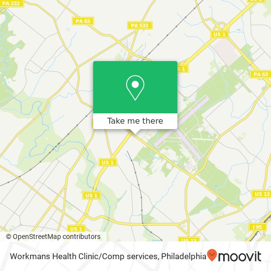 Workmans Health Clinic / Comp services map