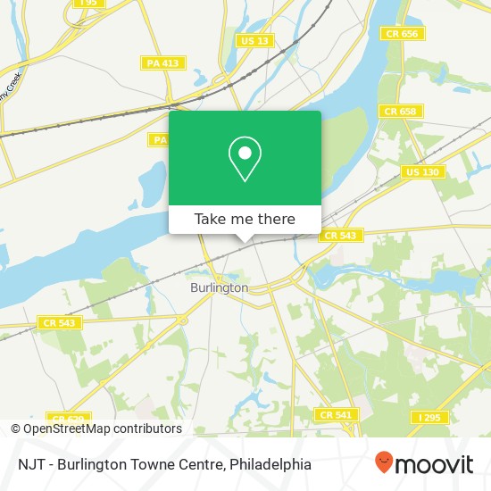 Mapa de NJT - Burlington Towne Centre