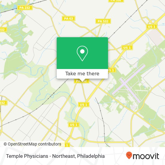 Mapa de Temple Physicians - Northeast