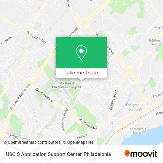 USCIS Application Support Center map