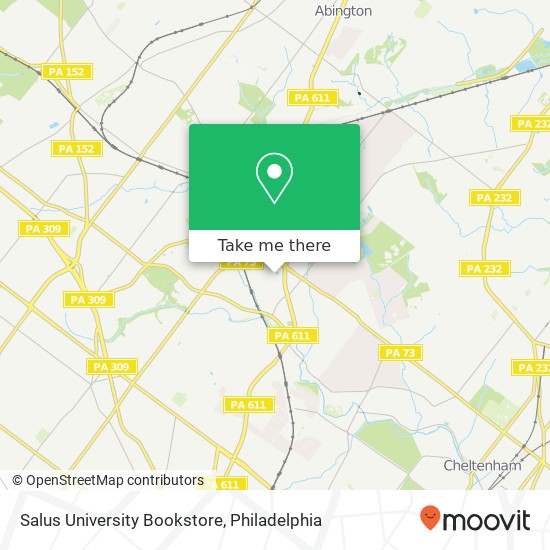 Salus University Bookstore map