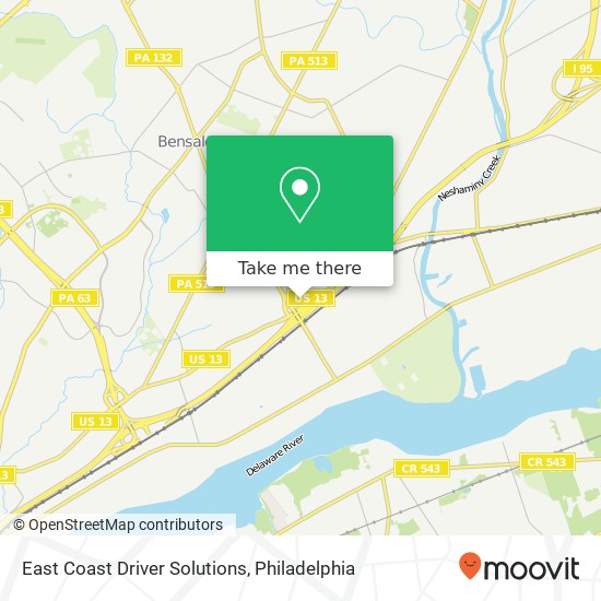 East Coast Driver Solutions map