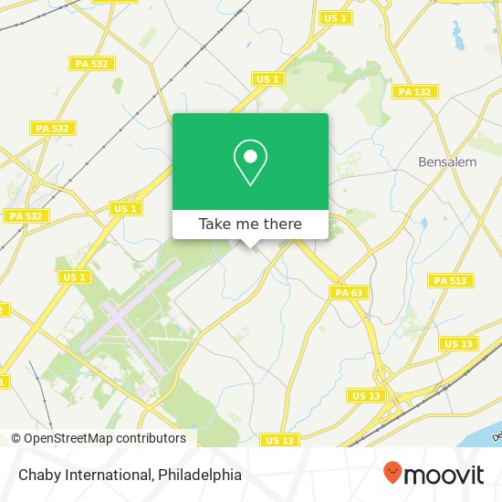 Chaby International map