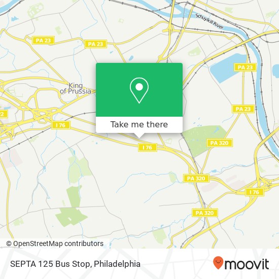 Mapa de SEPTA 125 Bus Stop