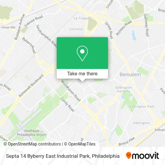 Septa 14 Byberry East Industrial Park map