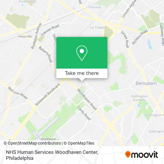 Mapa de NHS Human Services Woodhaven Center