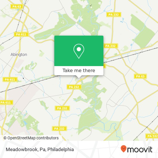 Mapa de Meadowbrook, Pa