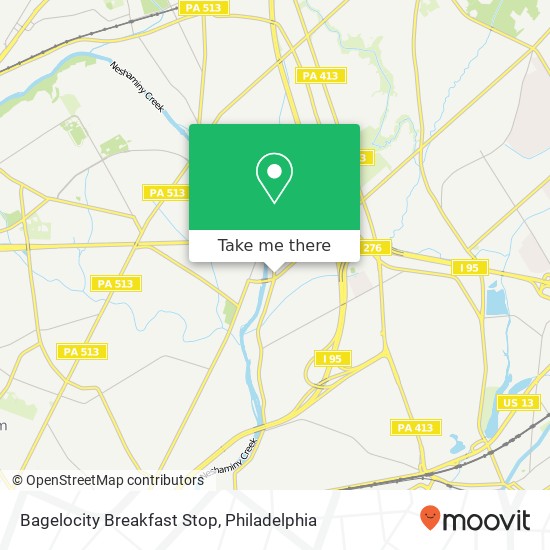 Bagelocity Breakfast Stop map