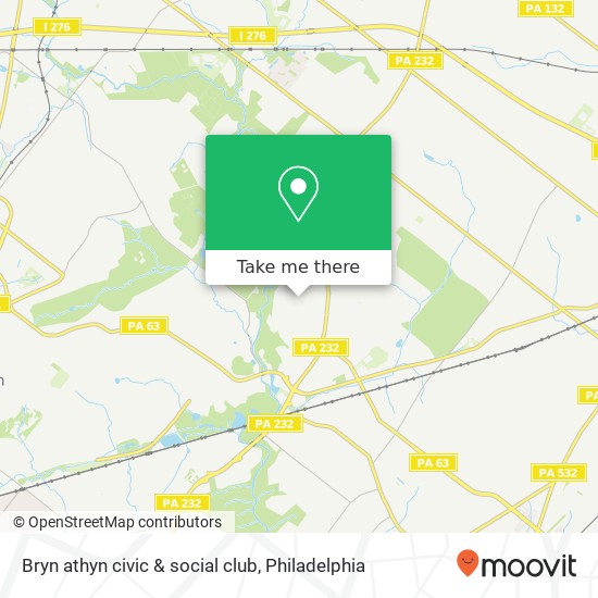 Mapa de Bryn athyn civic & social club