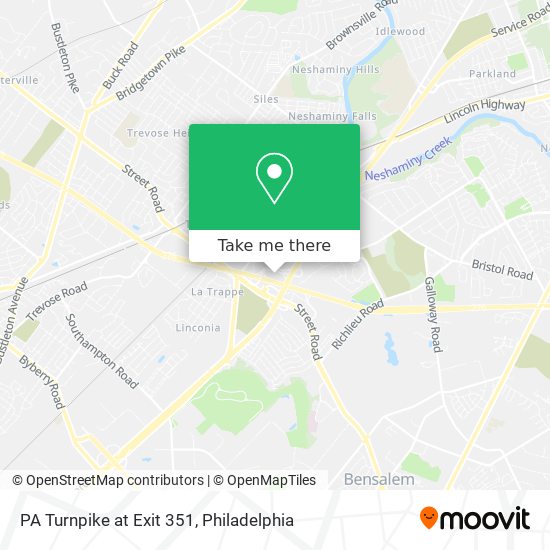 PA Turnpike at Exit 351 map