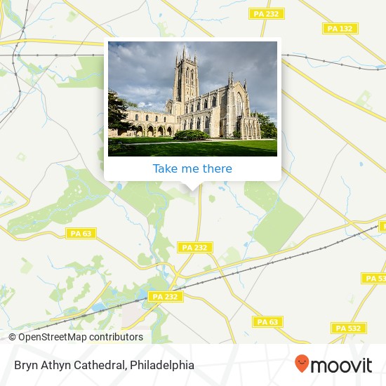 Bryn Athyn Cathedral map