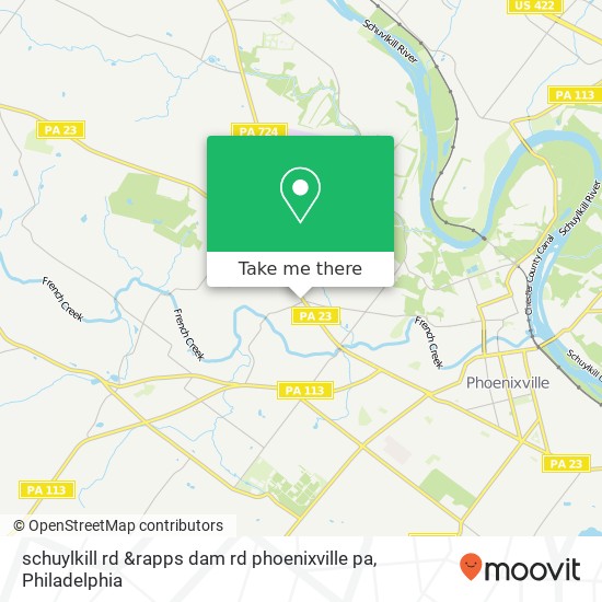 Mapa de schuylkill rd &rapps dam rd phoenixville pa
