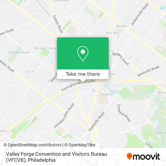 Mapa de Valley Forge Convention and Visitors Bureau (VFCVB)