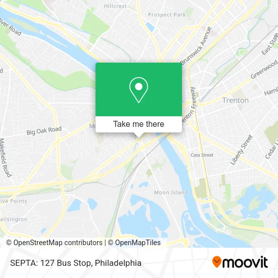 SEPTA: 127 Bus Stop map