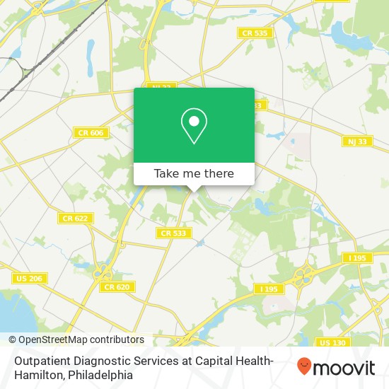 Outpatient Diagnostic Services at Capital Health- Hamilton map