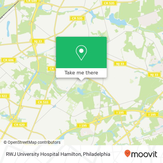 Mapa de RWJ University Hospital Hamilton