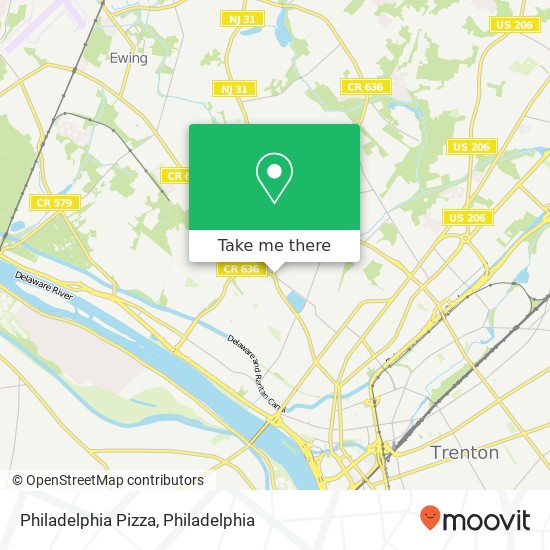 Mapa de Philadelphia Pizza