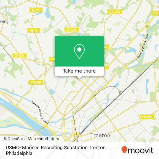 USMC- Marines Recruiting Substation Trenton map