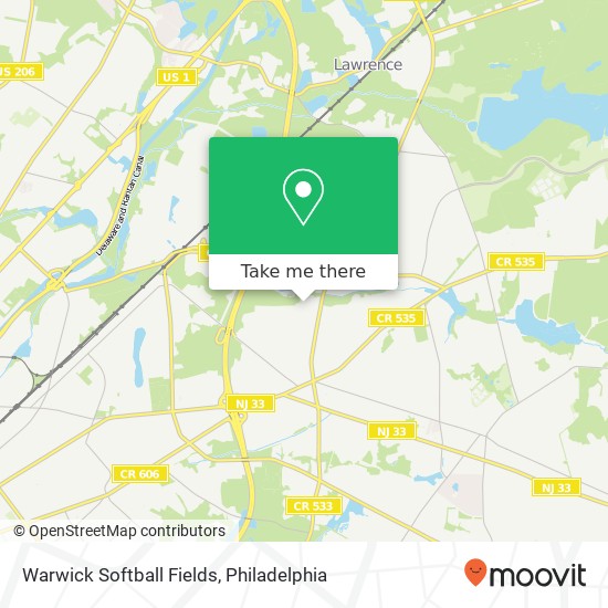 Mapa de Warwick Softball Fields
