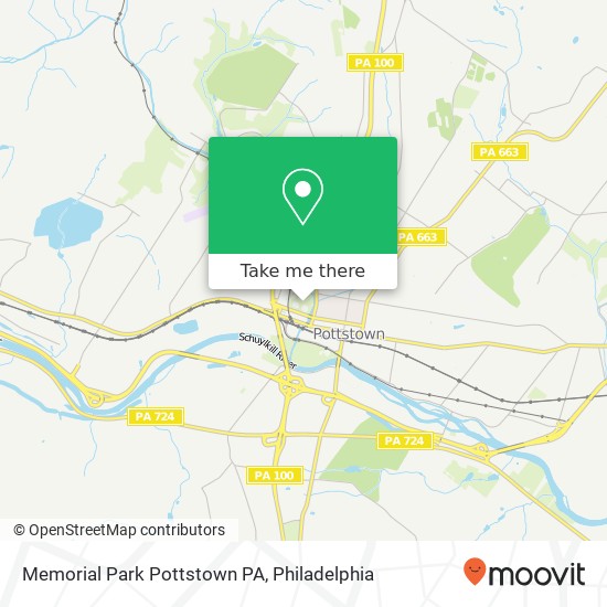 Memorial Park Pottstown PA map