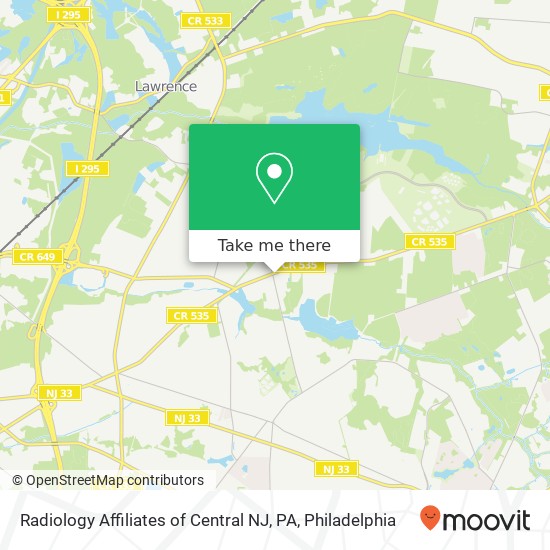 Mapa de Radiology Affiliates of Central NJ, PA