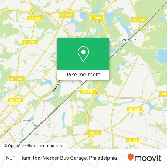 NJT - Hamilton / Mercer Bus Garage map
