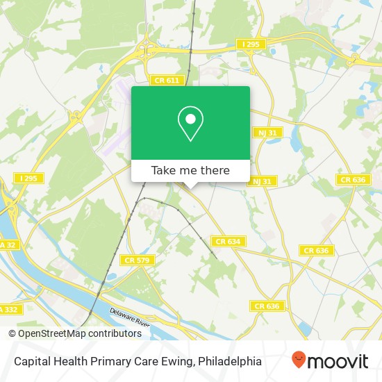 Capital Health Primary Care Ewing map