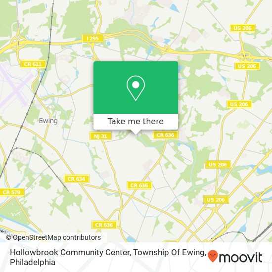 Hollowbrook Community Center, Township Of Ewing map