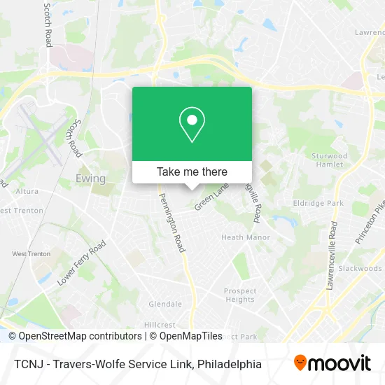 TCNJ - Travers-Wolfe Service Link map