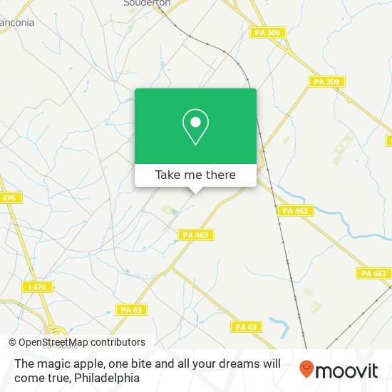 The magic apple, one bite and all your dreams will come true map