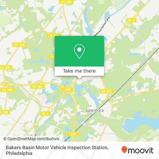 Bakers Basin Motor Vehicle Inspection Station map