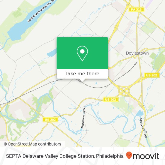 SEPTA Delaware Valley College Station map