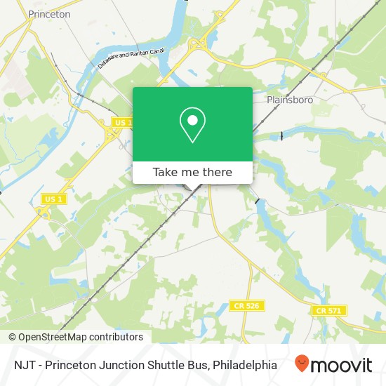 Mapa de NJT - Princeton Junction Shuttle Bus
