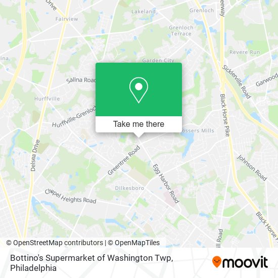 Bottino's Supermarket of Washington Twp map