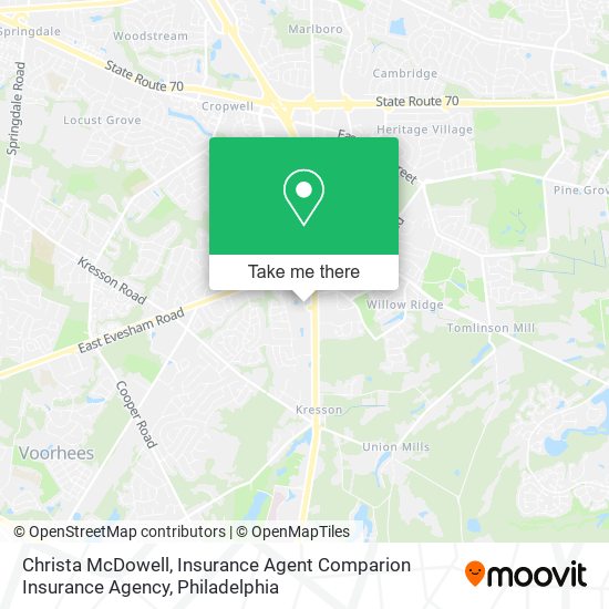 Mapa de Christa McDowell, Insurance Agent Comparion Insurance Agency