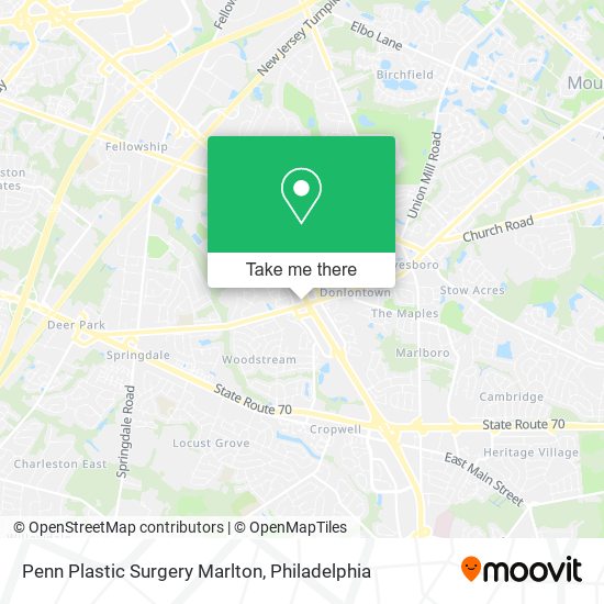 Penn Plastic Surgery Marlton map